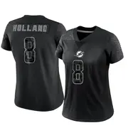 Black Women's Jevon Holland Miami Dolphins Limited Reflective Jersey