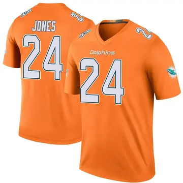 Byron Jones Miami Dolphins Men's Orange Name & Number Logo T-Shirt 